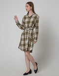 Connexion Long Dress Midi Dress Shirt Check