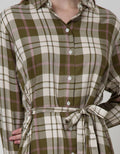 Connexion Long Dress Midi Dress Shirt Check