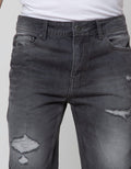 Nevada Denim Short Pants Slim Ripped Fashion