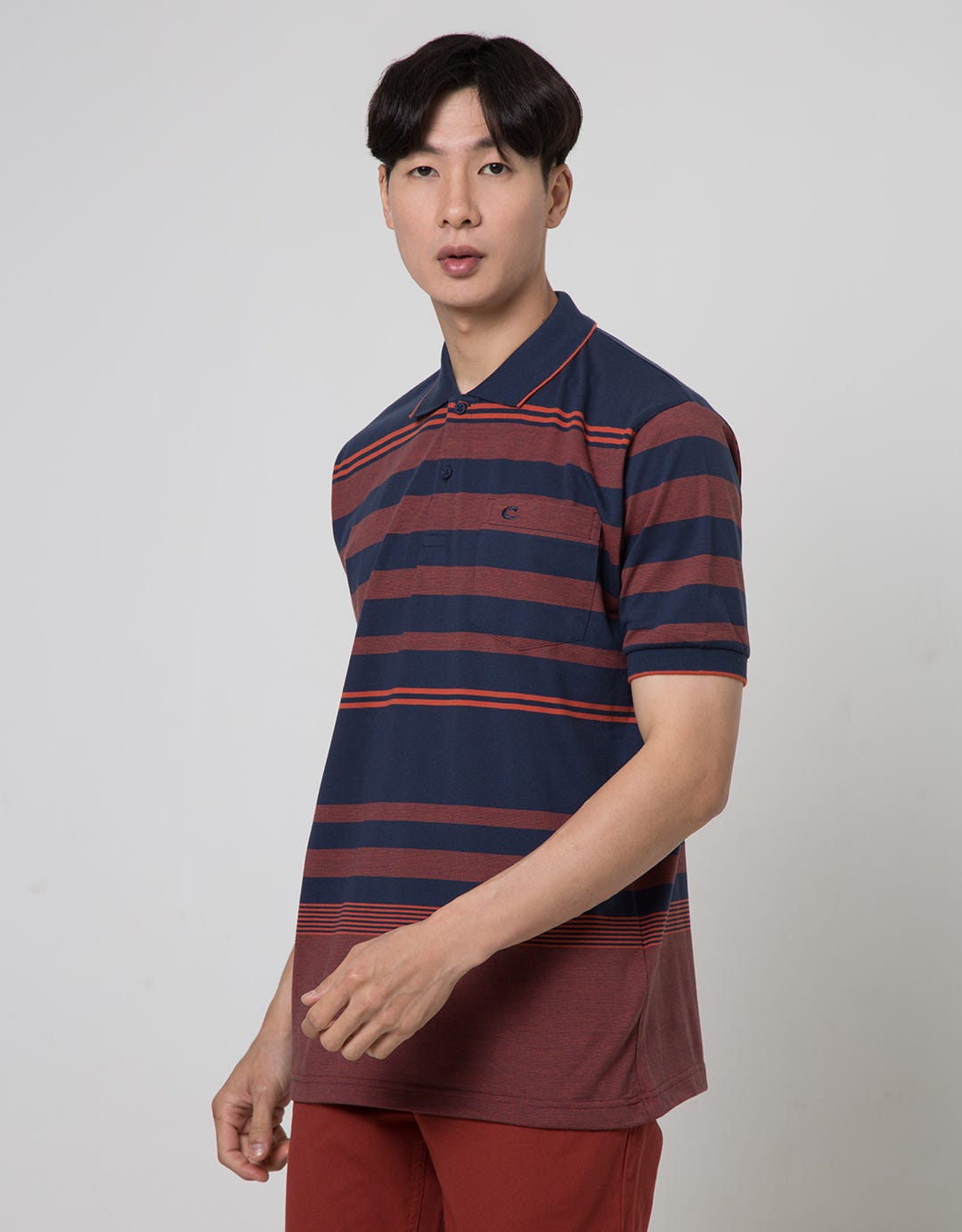 Cole Stripe Comb Polo Shirt Pria