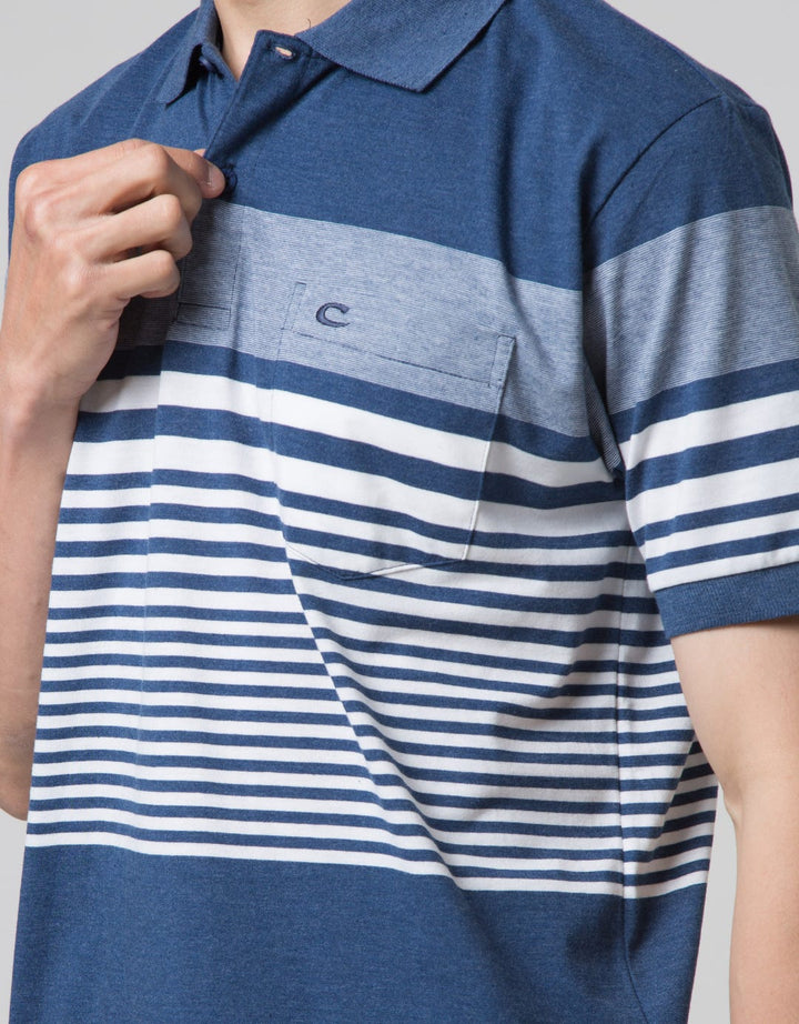 Cole Chest Block Polo Shirt Pria
