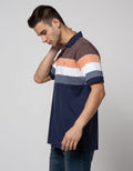 Cole Short Sleeve Polo Shirt Interlock Stripe Chest