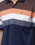 Cole Short Sleeve Polo Shirt Interlock Stripe Chest