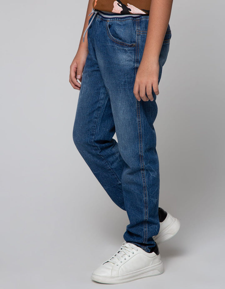 Nevada Denim Pants Wrinkle Rib Marbling Washing
