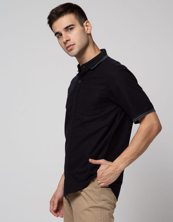 Details Short Sleeve Polo Shirt Collar
