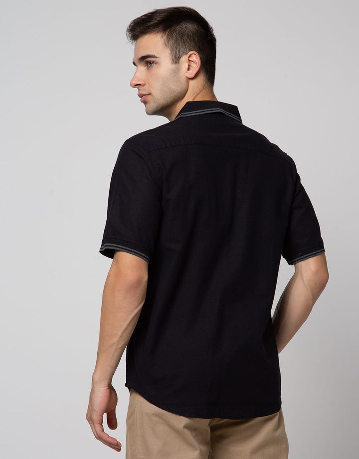 Details Short Sleeve Polo Shirt Collar