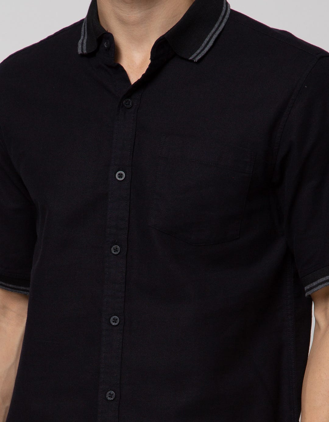 Details Short Sleeve Polo Shirt Collar