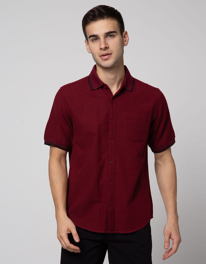 Details Short Sleeve Polo Shirt Collar