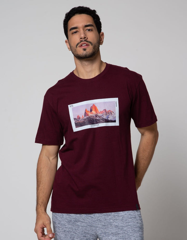 Details Short Sleeve T-Shirt Round Neck Print Serenity