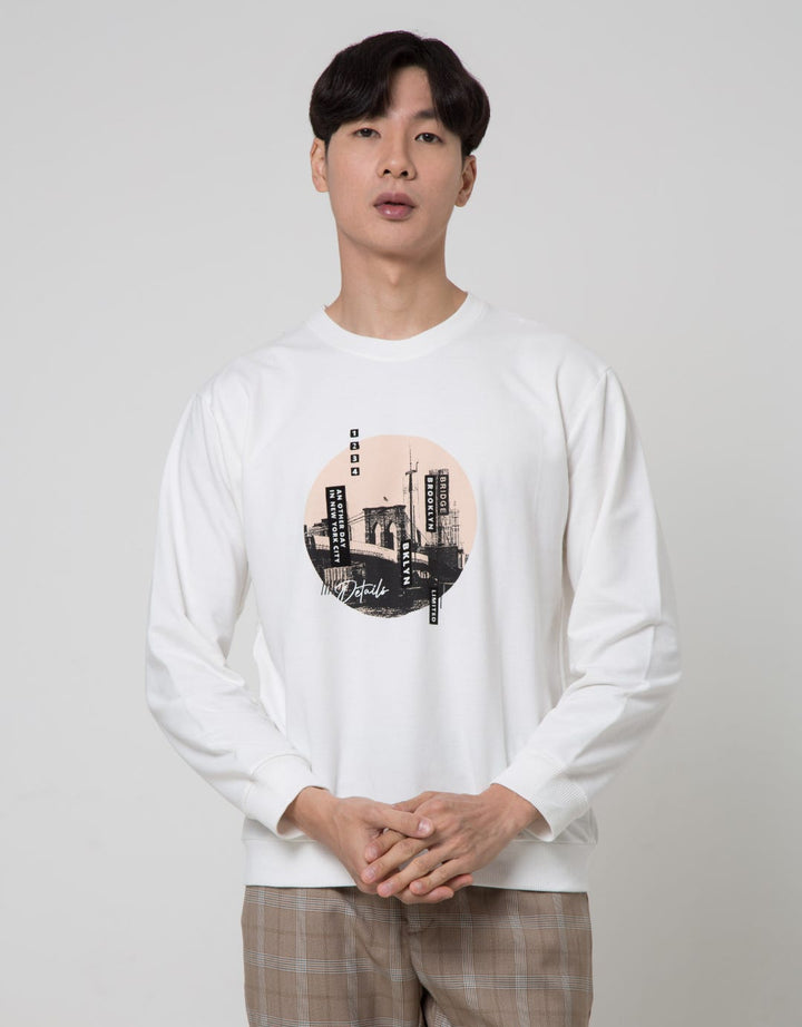 Details Round City Print Jumper Sweatshirt