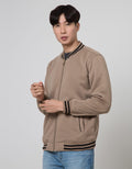 Details Fleece Bomber Varsity Jaket Pria