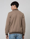 Details Fleece Bomber Varsity Jaket Pria