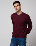 Details Long Sleeve Sweatshirt Jumper Wine Bordir Print