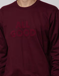 Details Long Sleeve Sweatshirt Jumper Wine Bordir Print