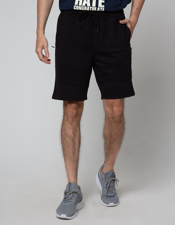 Details Short Pants Pullon Double Knit Zipper