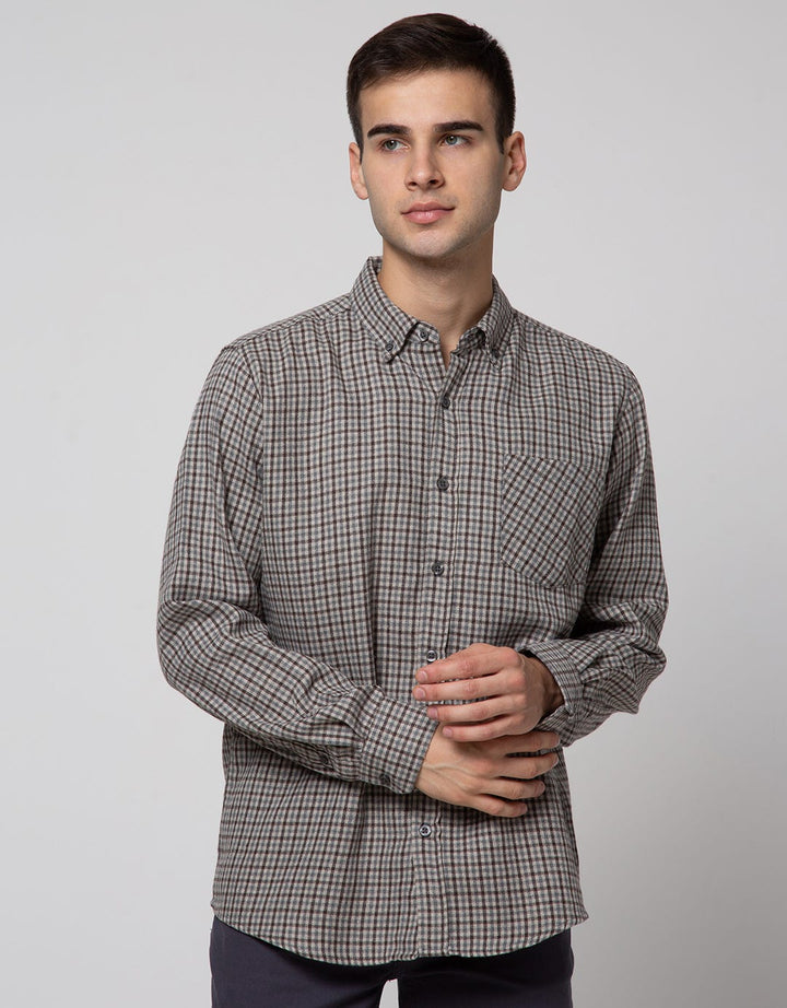 Details Long Sleeve Shirt Flannel Check
