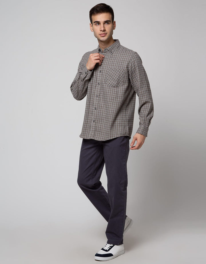 Details Long Sleeve Shirt Flannel Check