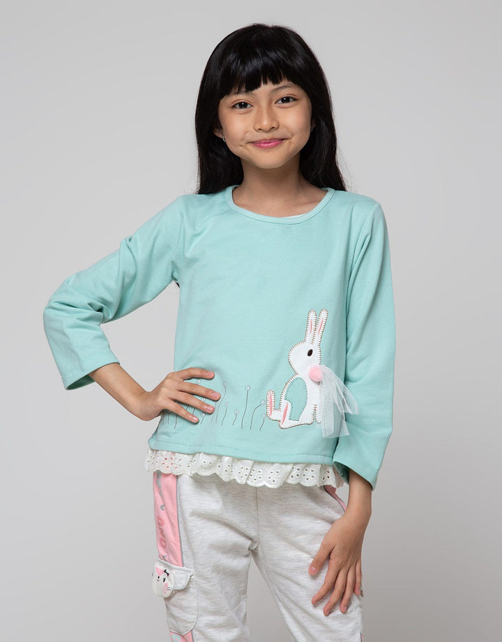 Little M Pompom Bunny Kaos Anak Perempuan