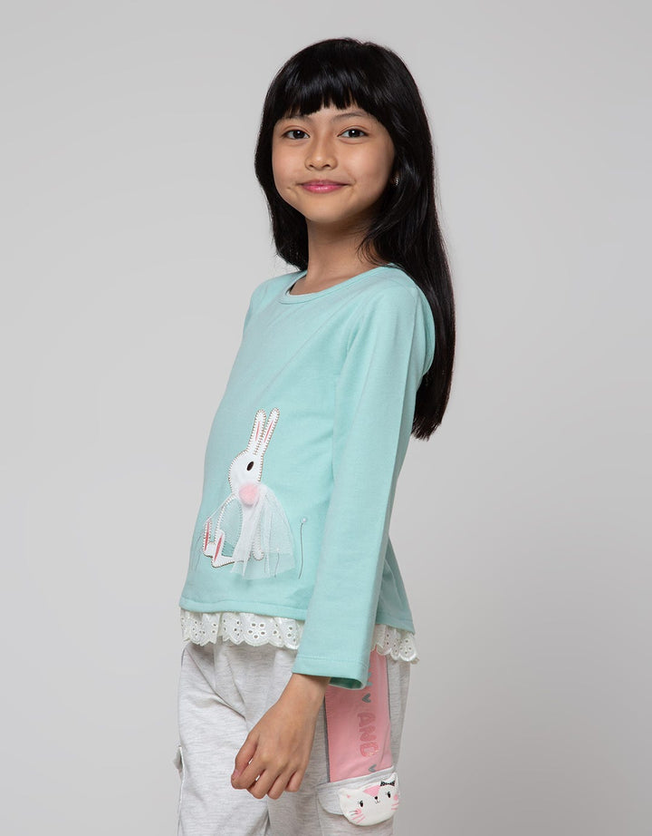 Little M Pompom Bunny Kaos Anak Perempuan