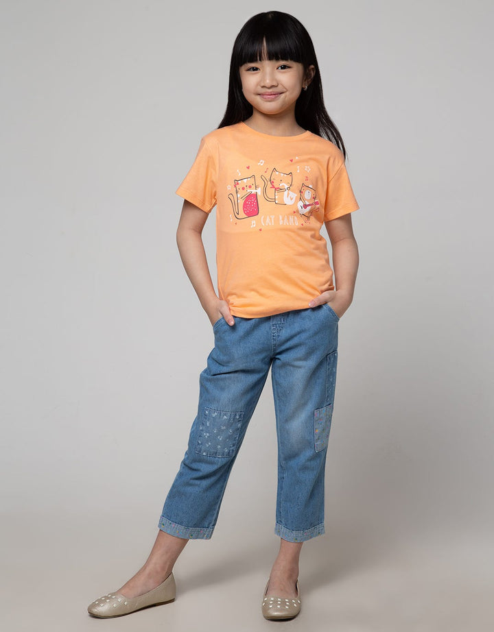 Little M Short Sleeve Midi Dress Kotak Kerah Ruffle