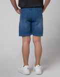 Little M Short Denim Pinggang Rib Bordir Stitch
