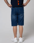 Little M Short Denim Bordir Dino Rib