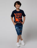 Little M Short Denim Bordir Dino Rib