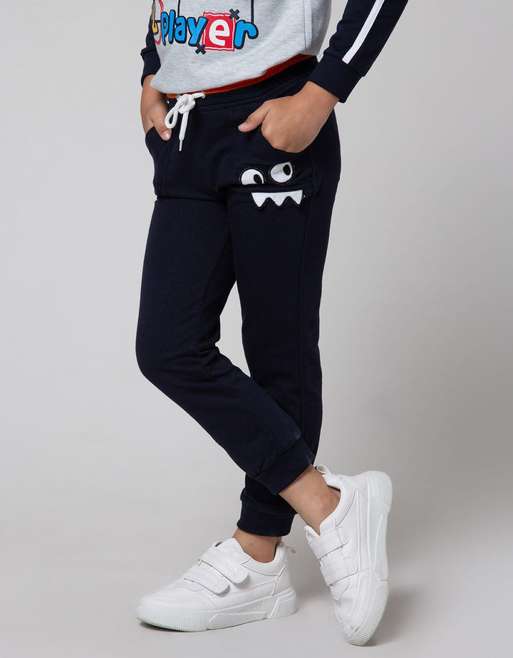 Little M Jogger Terry Monster Cucuk Pinggang Rib Manset