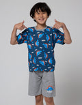 Little M Top-Bottom Setelan T-Shirt Print Dino