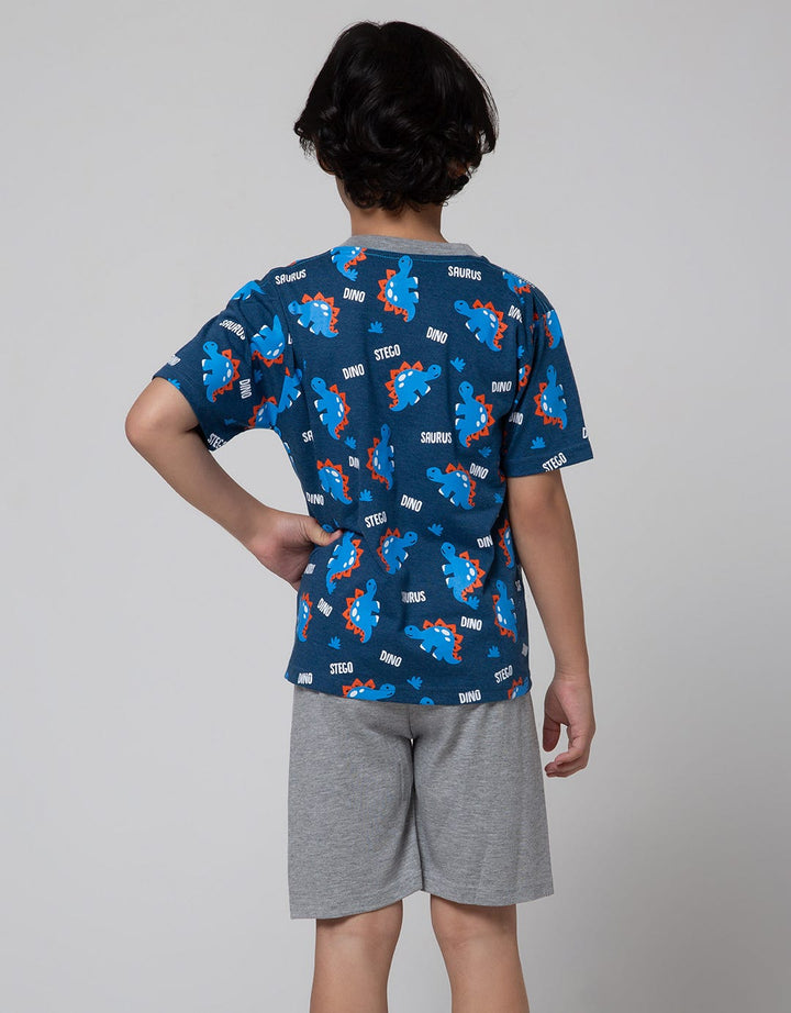 Little M Top-Bottom Setelan T-Shirt Print Dino