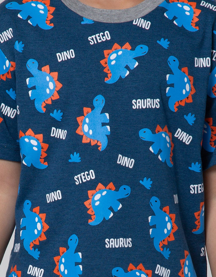 Little M Top-Bottom Setelan T-Shirt Print Dino