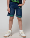 Little M Short Denim Bordir  Robot Rib