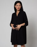 St. Yves Mom Long Sleeve Midi Dress Kerah Airflow