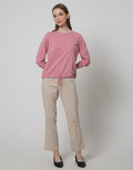 Connexion Casual 3/4 T-Shirt Drawstring Textured