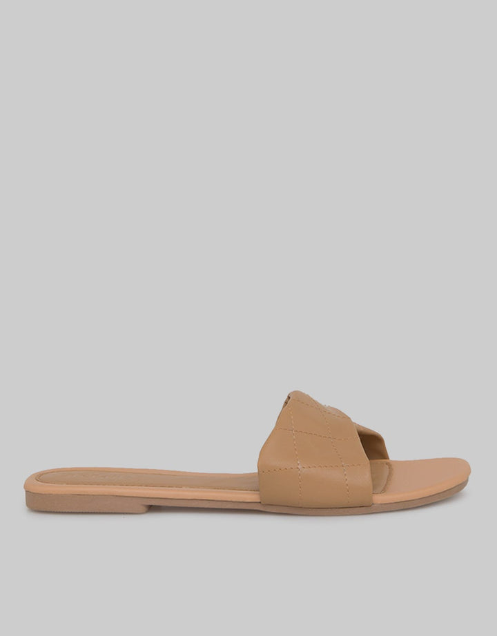 Details Slipper Texture Sandal Flat Wanita