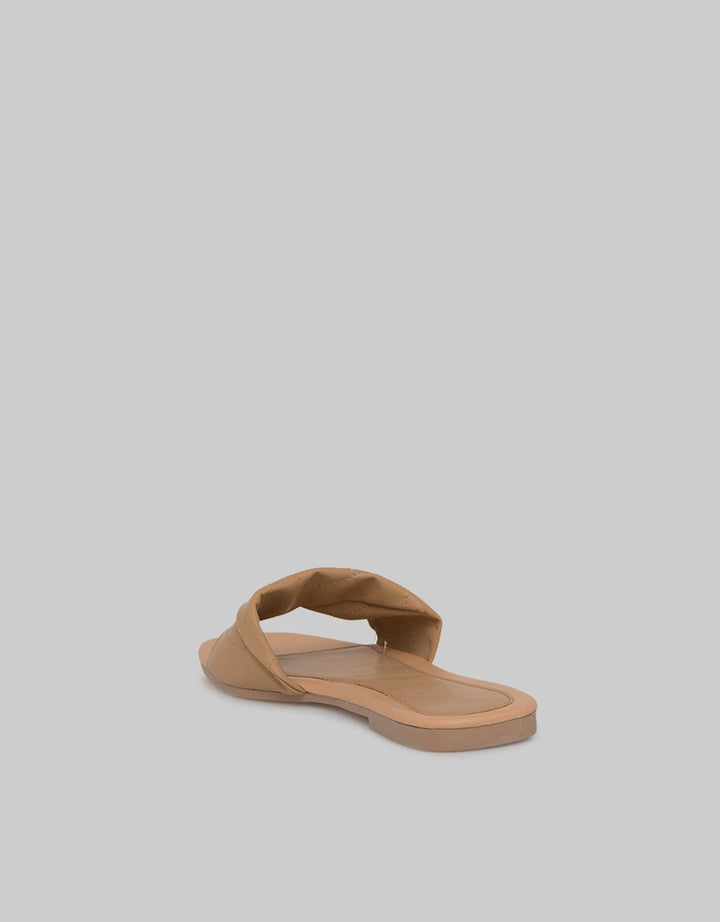 Details Slipper Texture Sandal Flat Wanita