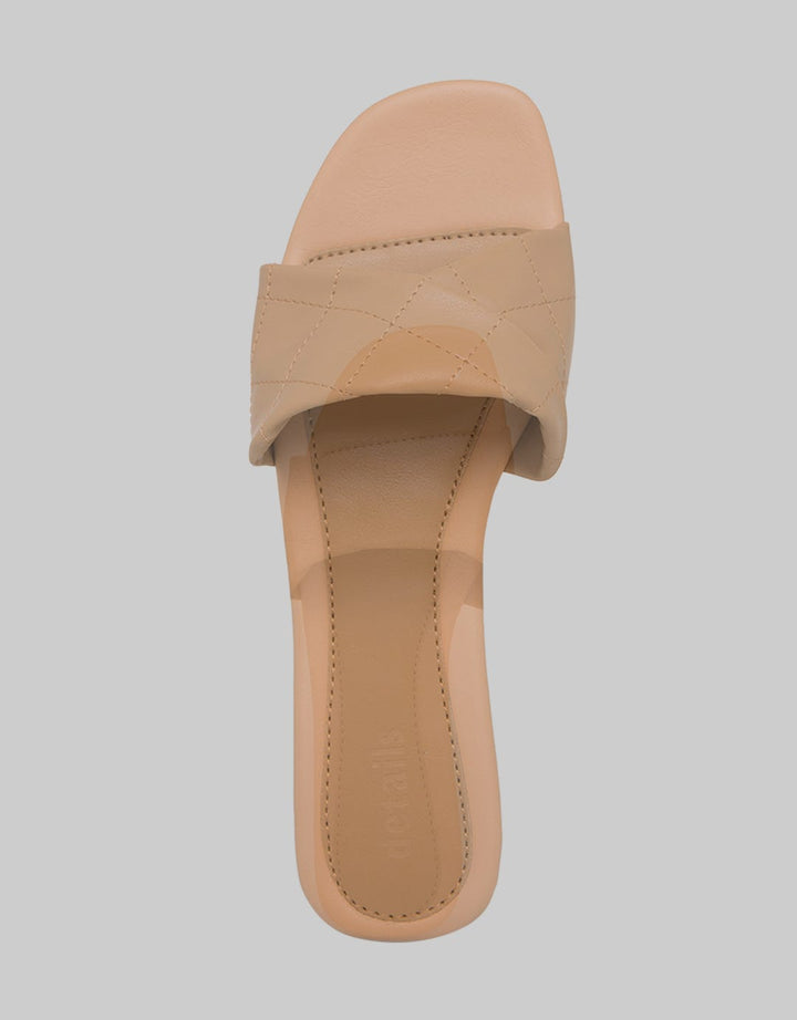 Details Slipper Texture Sandal Flat Wanita