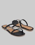 Details Textured Cross Strap Women's Sandals
