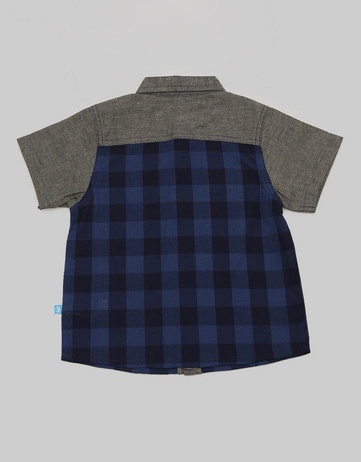 Pipiniko Short Sleeve Shirt Checked Combi Chambray