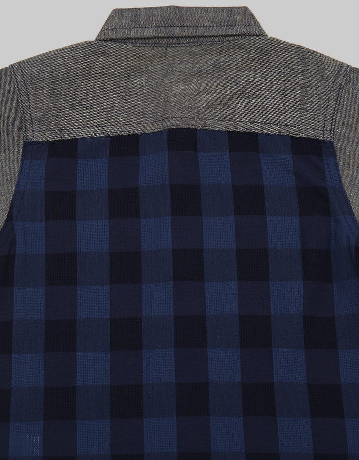Pipiniko Short Sleeve Shirt Checked Combi Chambray