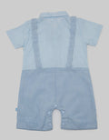 Pipiniko Chambray Stripe Romper Baby Boy