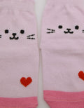 Pipiniko Socks Girls Rabbit Heart Anti Slip