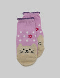 Pipiniko Girls Socks Cat Purple Anti Slip