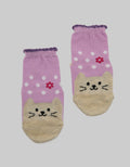 Pipiniko Girls Socks Cat Purple Anti Slip