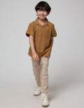 Little M Kemeja Cuban Collar Lengan Pendek Anak Laki-Laki