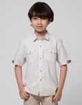 Little M Stripe Kantong Kemeja Anak Laki-Laki