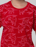 Little M Dino Bordir Kaos Anak Laki-Laki