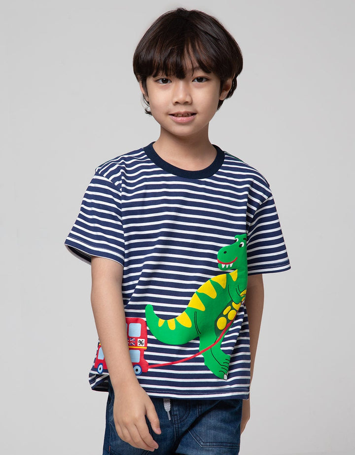 Little M Stripe Dino Boys T-Shirt