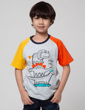 Little M Short Sleeve T-Shirt Raglan Dino Tassel Embroidery