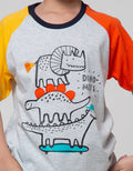 Little M Short Sleeve T-Shirt Raglan Dino Tassel Embroidery